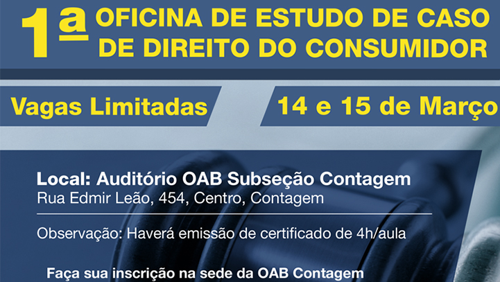 OAB Contagem realiza oficina de estudo de casos de direito do consumidor